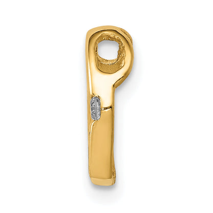 10K Yellow Gold Aa Diamond Heart Chain Slide