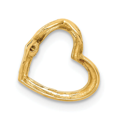 10K Yellow Gold Aa Diamond Heart Chain Slide