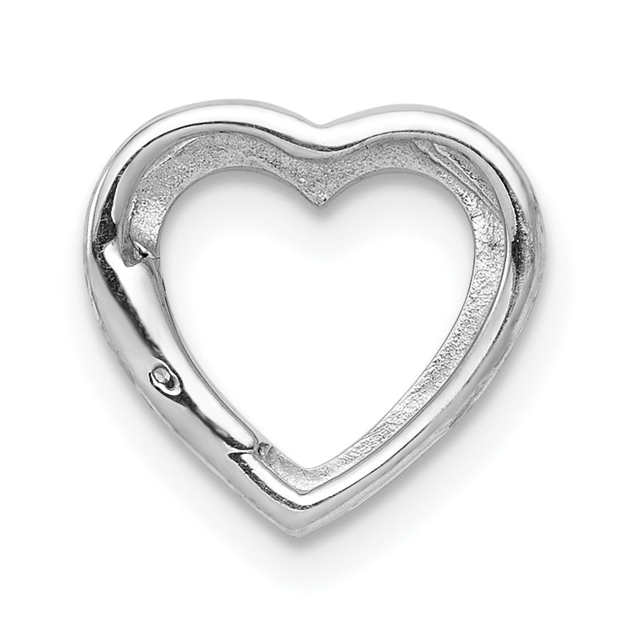 10K White Gold .01Ct. Diamond Heart Chain Slide