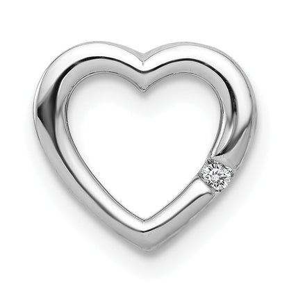 10K White Gold .01Ct. Diamond Heart Chain Slide