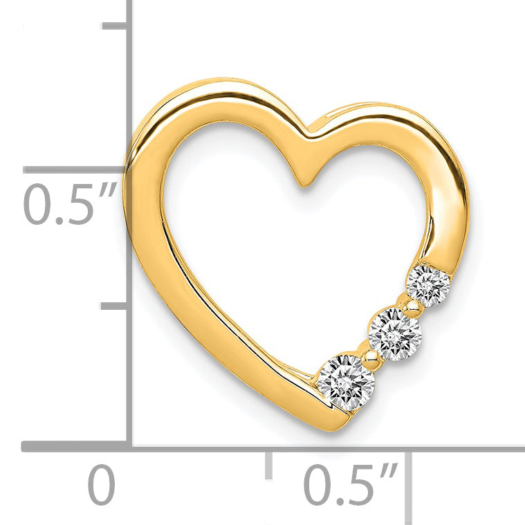 14k Yellow Gold 14k 1/6ct. Diamond Heart Chain Slide