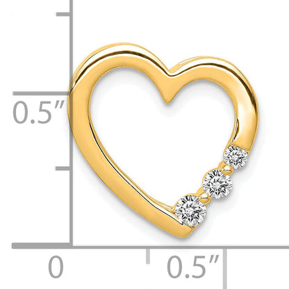 14k Yellow Gold 14k 1/6ct. Diamond Heart Chain Slide