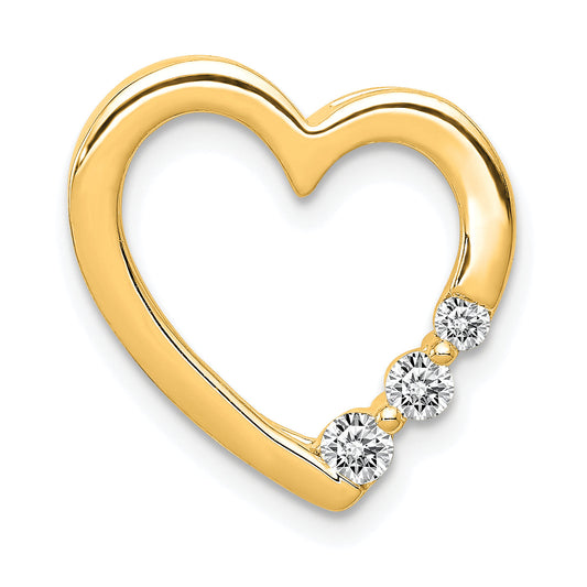 14k Yellow Gold 14k 1/6ct. Diamond Heart Chain Slide