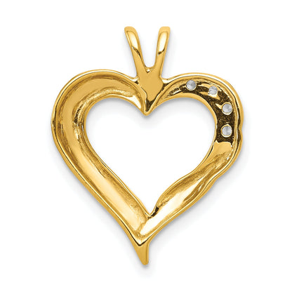 10K Yellow Gold 10K Diamond Fancy Heart Pendant