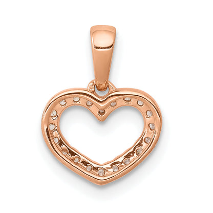 10K Rose Gold 10K .03Ct. Diamond Heart Pendant