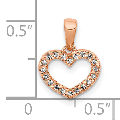 10K Rose Gold 10K .03Ct. Diamond Heart Pendant
