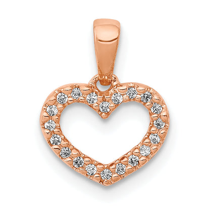 10K Rose Gold 10K .03Ct. Diamond Heart Pendant