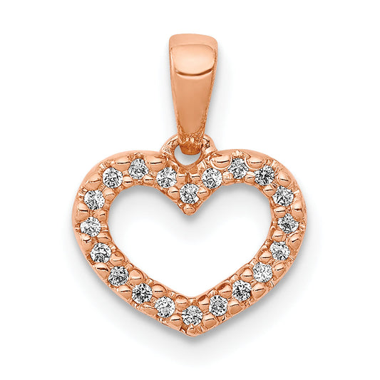 10K Rose Gold 10K .03Ct. Diamond Heart Pendant