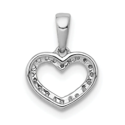 10K White Gold 10K .03Ct. Diamond Heart Pendant