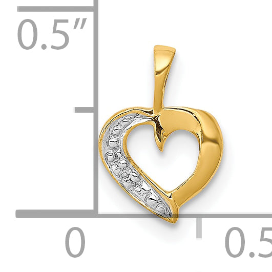 10K Yellow Gold 10K .01Ct. Diamond Heart Pendant