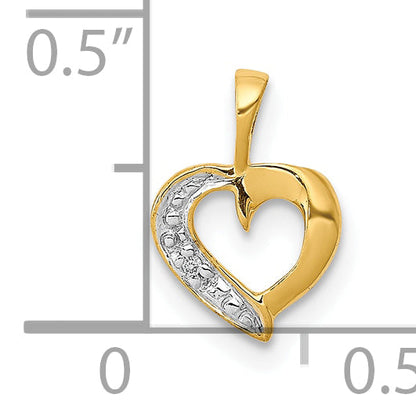 10K Yellow Gold 10K .01Ct. Diamond Heart Pendant