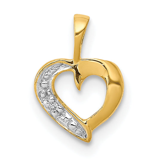10K Yellow Gold 10K .01Ct. Diamond Heart Pendant