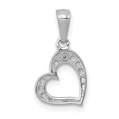 10K White Gold 10K .01Ct. Diamond Heart Pendant