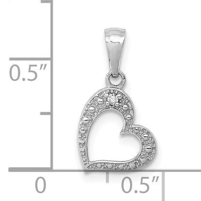 10K White Gold 10K .01Ct. Diamond Heart Pendant