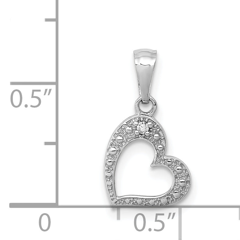 14K White Gold .01Ct. Diamond Heart Pendant