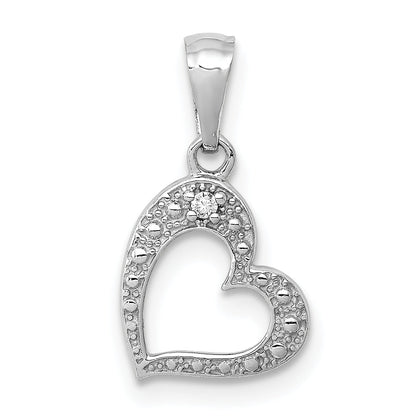 14K White Gold .01Ct. Diamond Heart Pendant