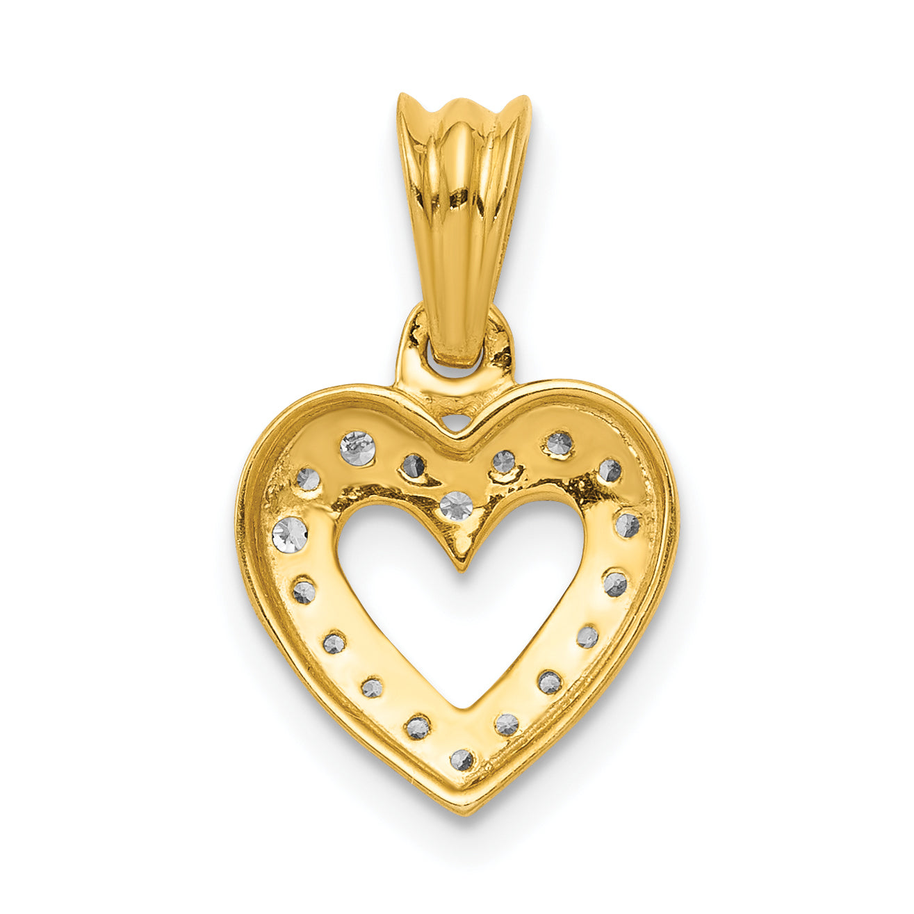 10K Yellow Gold 10K Diamond Heart Pendant