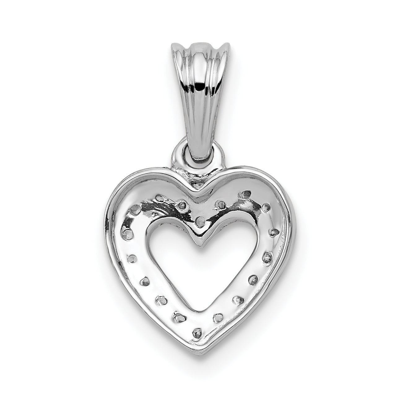 14K White Gold 1/10Ct. Diamond Heart Pendant