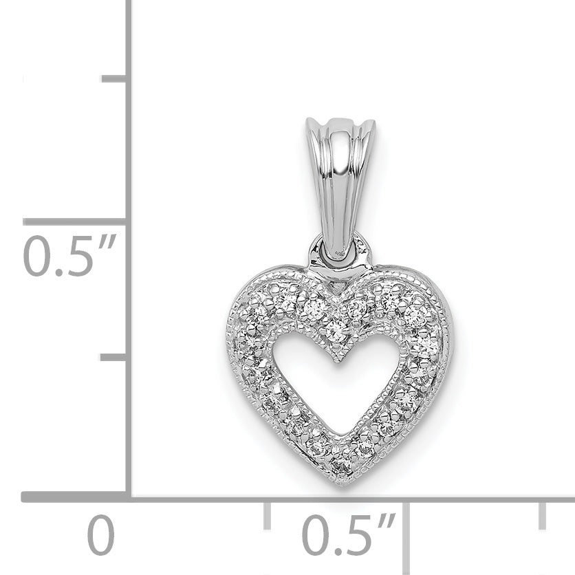 14K White Gold 1/10Ct. Diamond Heart Pendant