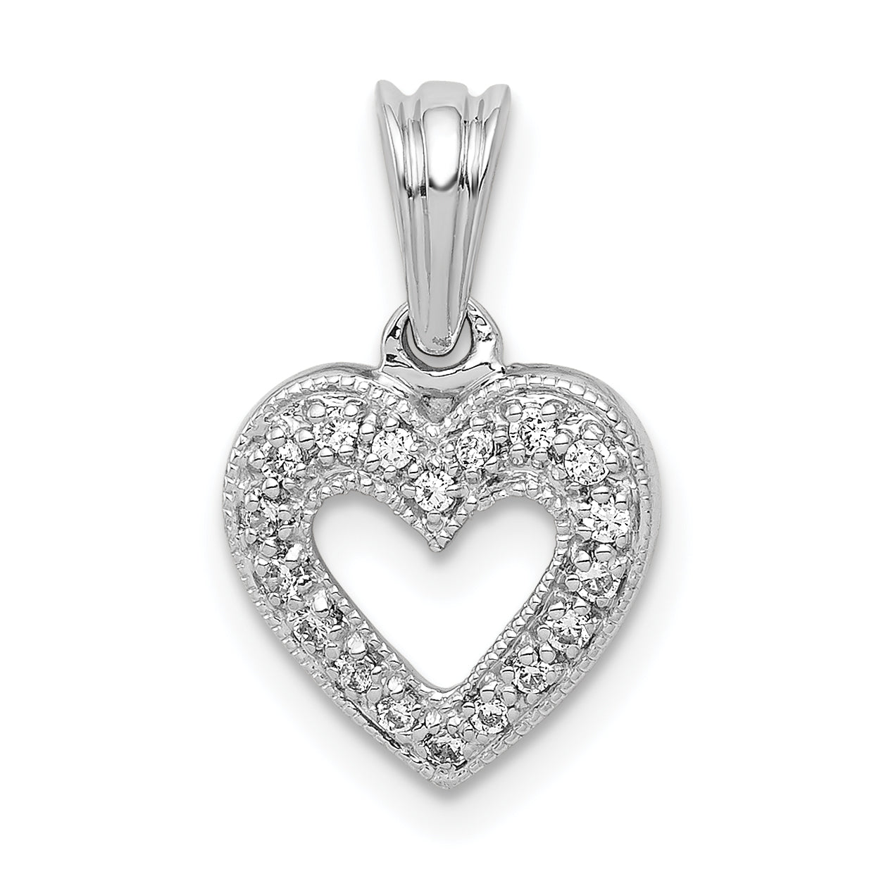 14K White Gold 1/10Ct. Diamond Heart Pendant