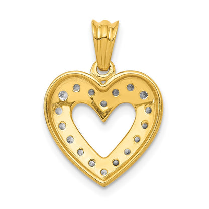 14k Yellow Gold 1/4 Ct. Lab Grown Diamond VS/SI+ G+ Heart Pendant
