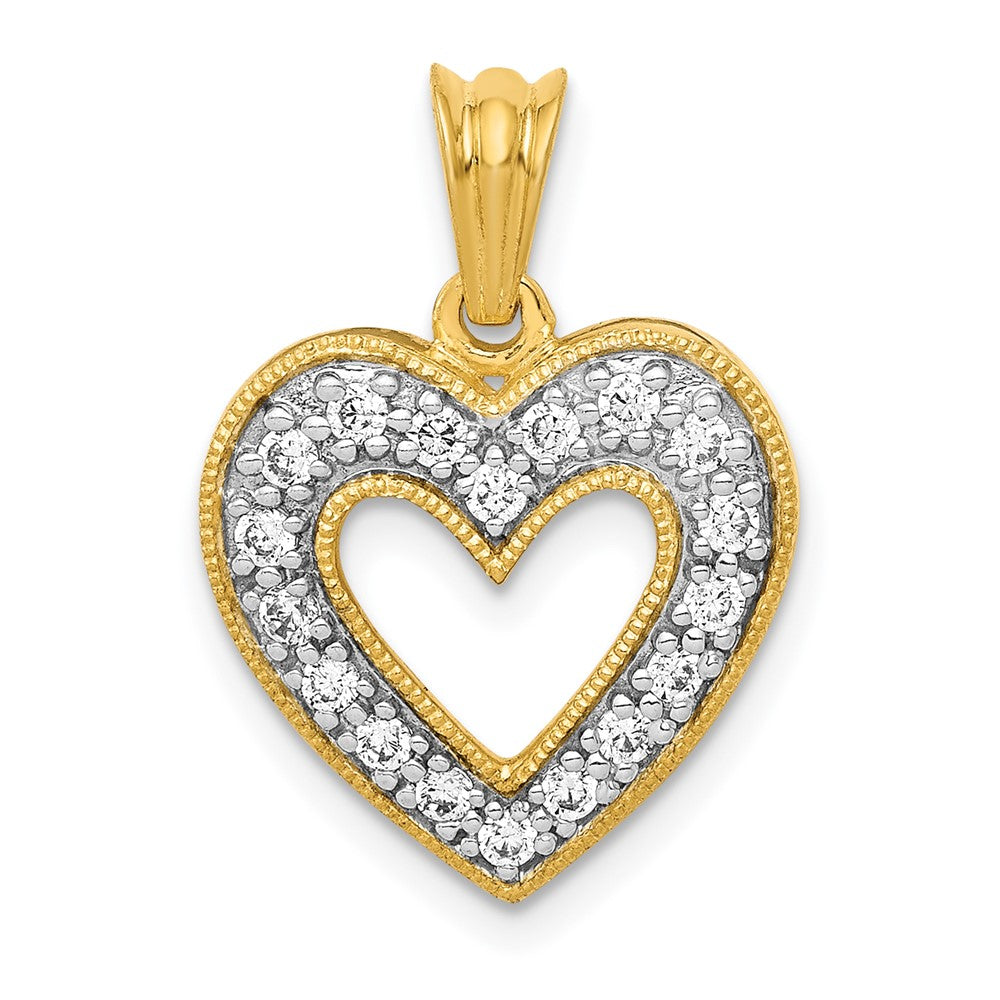 14k Yellow Gold 1/4 Ct. Lab Grown Diamond VS/SI+ G+ Heart Pendant