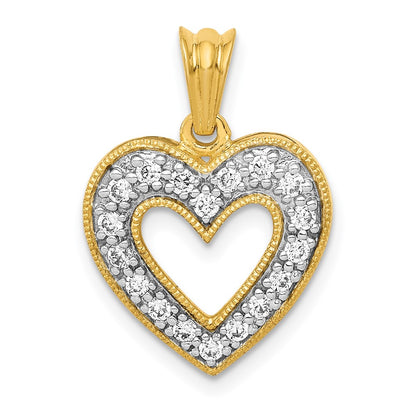 14k Yellow Gold 1/4 Ct. Lab Grown Diamond VS/SI+ G+ Heart Pendant
