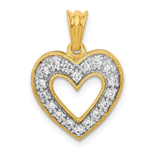 14k Yellow Gold 1/4 Ct. Lab Grown Diamond VS/SI+ G+ Heart Pendant