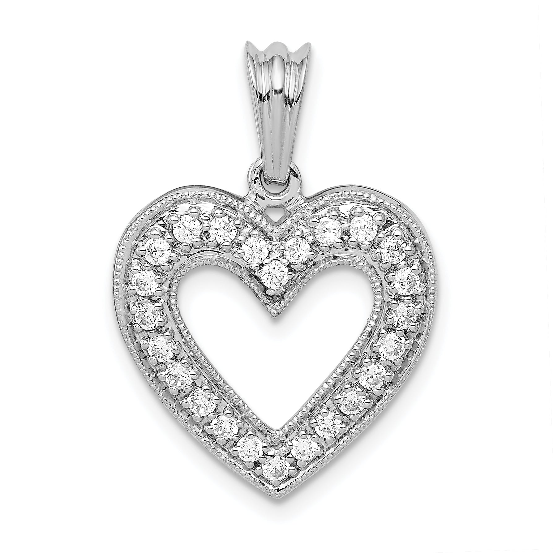 14k White Gold 14k White Gold 1/3 carat Lab Grown Diamond VS/SI+ G+ Heart Pendant