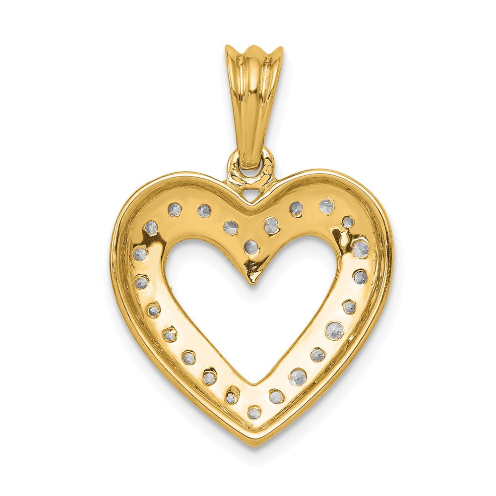 14k Yellow Gold 1/3 Ct. Lab Grown Diamond VS/SI+ G+ Heart Pendant