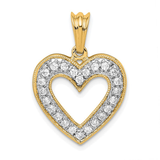 14k Yellow Gold 1/3 Ct. Lab Grown Diamond VS/SI+ G+ Heart Pendant