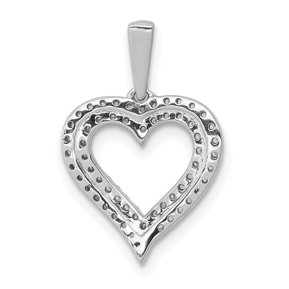 14k White Gold 1/4 Ct. Lab Grown Diamond VS/SI+ G+ Double Row Heart Pendant
