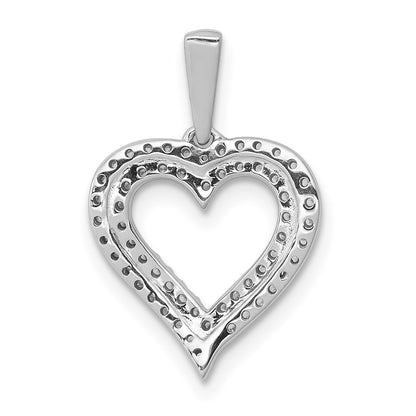 14k White Gold 1/4 Ct. Lab Grown Diamond VS/SI+ G+ Double Row Heart Pendant