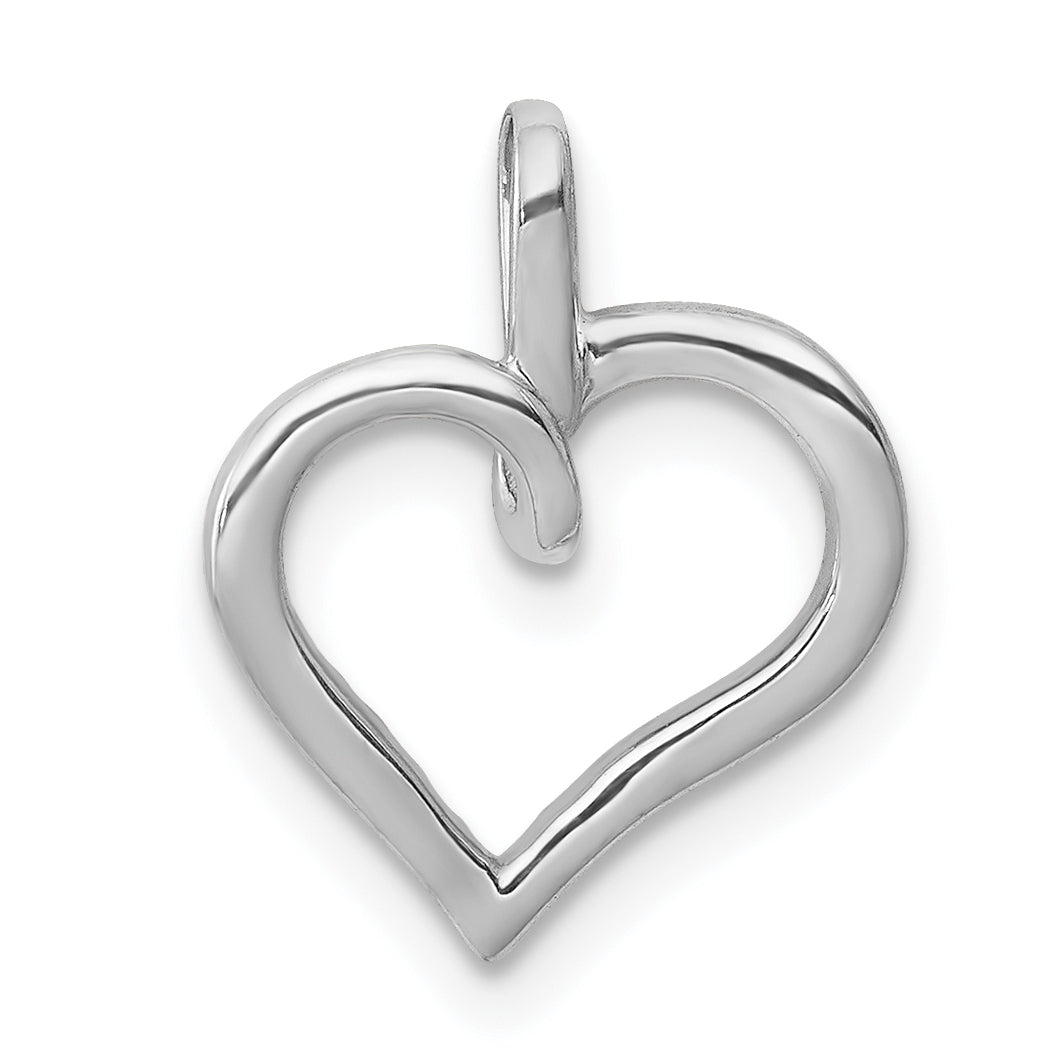 10K White Gold 10K 1/20Ct. Diamond Heart Pendant
