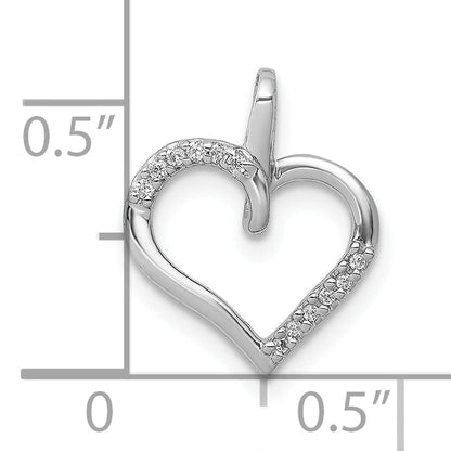 10K White Gold 10K 1/20Ct. Diamond Heart Pendant