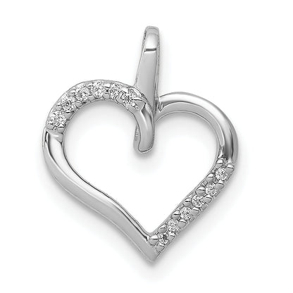 10K White Gold 10K 1/20Ct. Diamond Heart Pendant