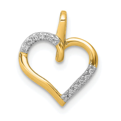 10K Yellow Gold 10K Diamond Heart Pendant
