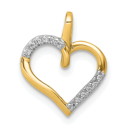 10K Yellow Gold 10K Diamond Heart Pendant