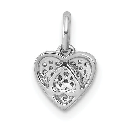 10K White Gold 1/10Ct. Diamond Heart Pendant