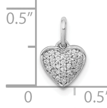 10K White Gold 1/10Ct. Diamond Heart Pendant