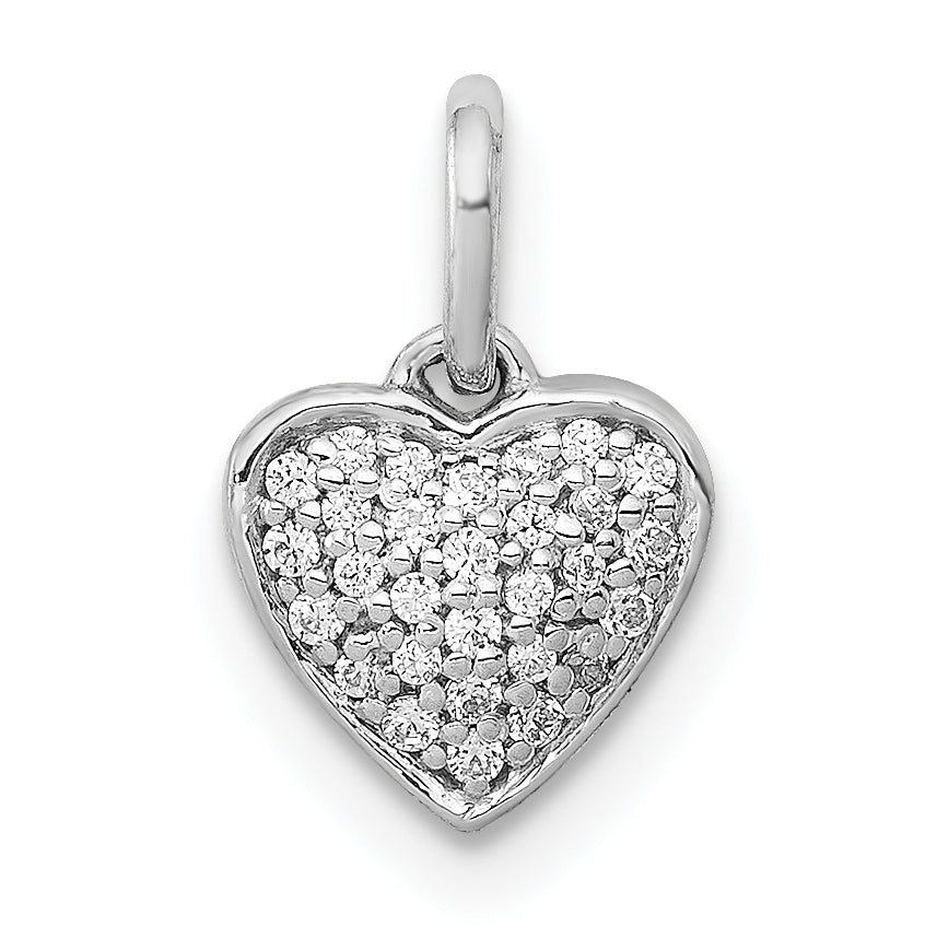 10K White Gold 1/10Ct. Diamond Heart Pendant