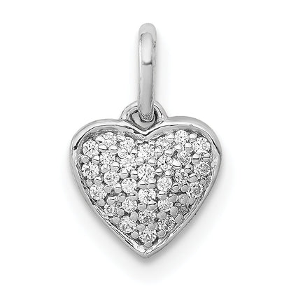 10K White Gold 1/10Ct. Diamond Heart Pendant
