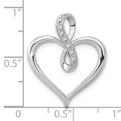 10K White Gold 1/20Ct. Diamond Heart And Infinity Pendant