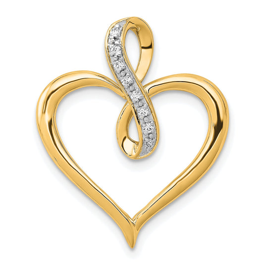 10K Yellow Gold 10K 1/20Ct. Diamond Heart And Infinity Pendant