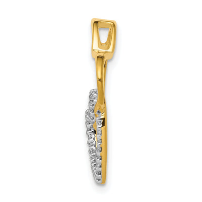 10K Two-Tone Two-Tone 1/10Ct. Diamond Double Heart Chain Slide