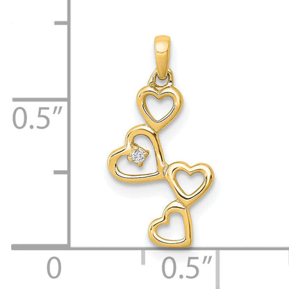 10K Yellow Gold 10K Diamond Heart Pendant