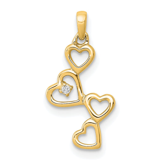 10K Yellow Gold 10K Diamond Heart Pendant