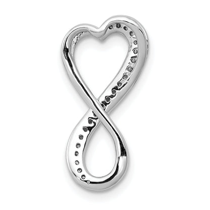 10K White Gold 10K Diamond Freeform Heart Infinity Chain Slide