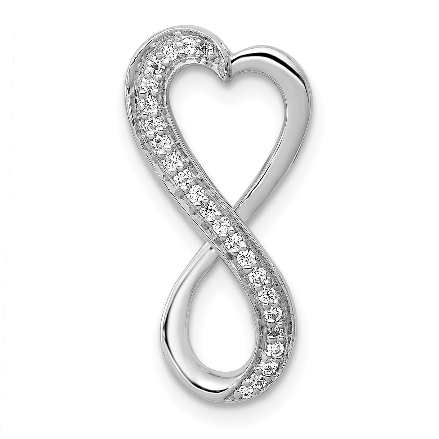 10K White Gold 10K Diamond Freeform Heart Infinity Chain Slide