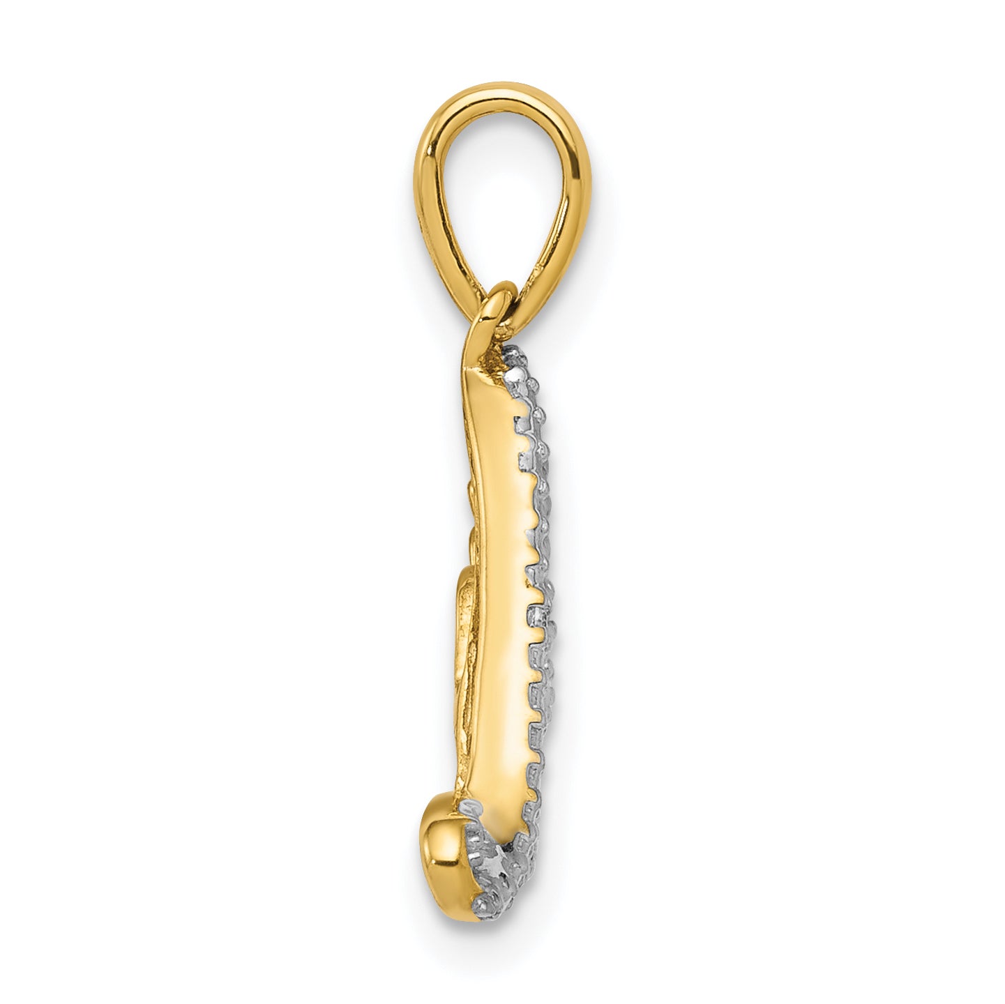 10K Yellow W/Rhodium 10K .02Ct. Diamond Love Pendant